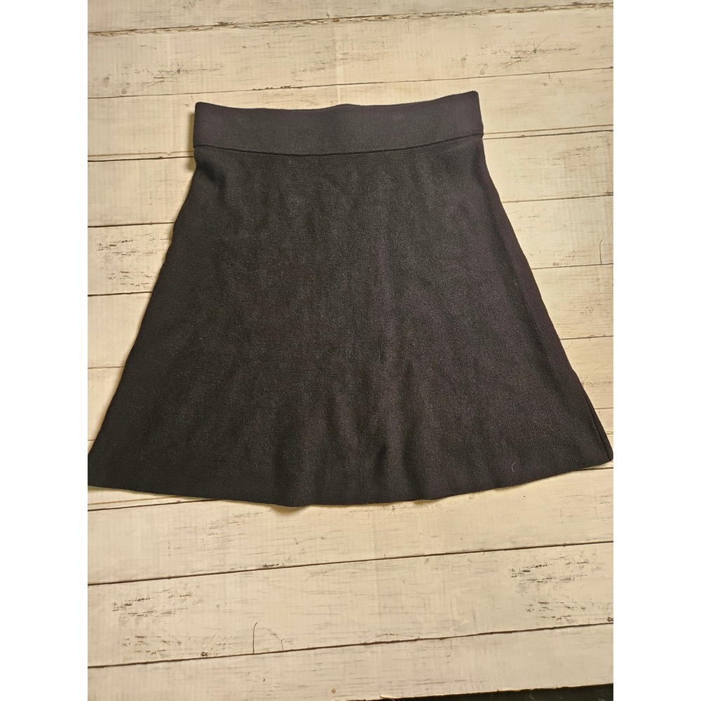 Loft Outlet Black Knit A-Line Skirt Women Small Elastic Waist FA23